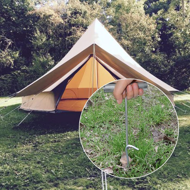 AAGUT Tent Stakes Heavy Duty Metal 9 Inch, 50 Pack Rust-Resistant Galvanized Steel Camping Stake Garden Edging Fence Hooks Yard Tent Pegs for Inflatable, Tarp, Outdoor Christmas Decorations (KIT) - Image 5
